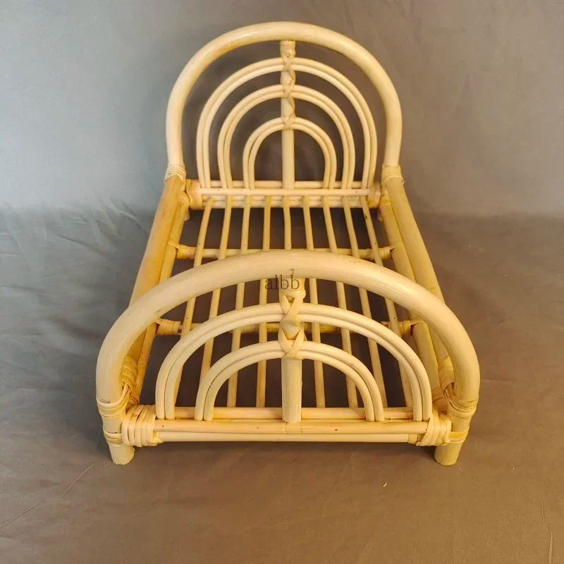 Wooden Rattan Newborn Prop Bed