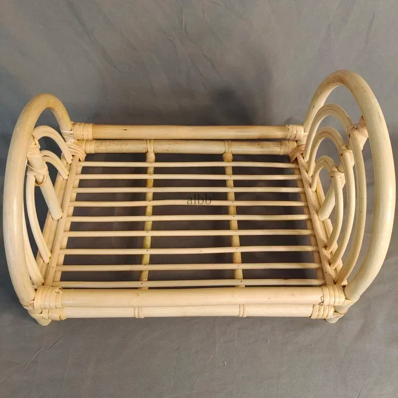 Wooden Rattan Newborn Prop Bed